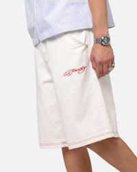 Ed Hardy Tiger Jorts Off White