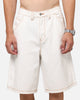Ed Hardy Tiger Jorts Off White