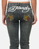 Ed Hardy Women's Tiger Bootcut Jeans Dirty Blue