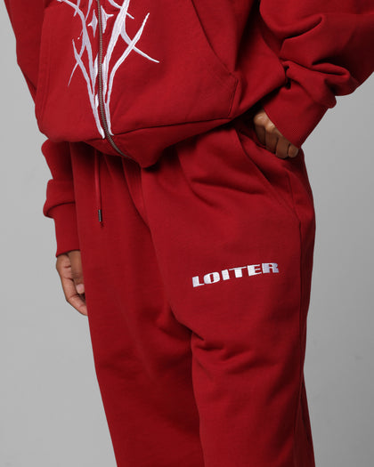 Loiter Blood Born Track Pants Burgandy