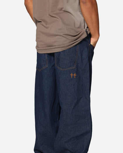 Saint Morta Amplus Selvedge Cuffed Jeans Indigo/Tan