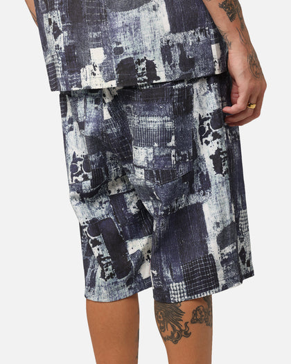 XXIII Printed Denim Patch Jorts Blue