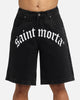 Saint Morta Amplus Gothic Denim Jort Shorts Black Shadow