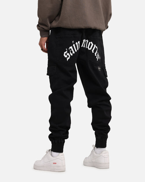 Saint Morta Gothic Cargo Joggers Black Shadow