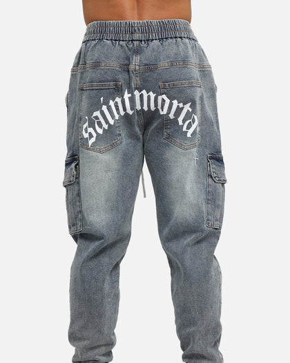 Saint Morta Gothic Cargo Joggers Dirty Denim