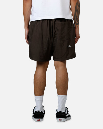 Saint Morta Hardcore Nylon Shorts Dark Brown