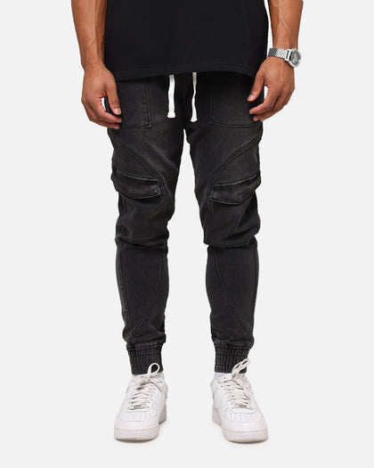 Saint Morta Aera Denim Joggers Black Shadow