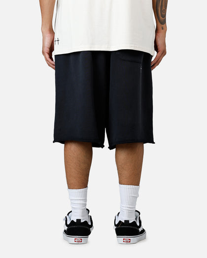 Saint Morta Warrior Baggy Sweat Shorts Washed Black