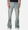MNML D519 Zipper Flare Denim Jeans Vintage Blue