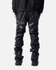 MNML Stacked Leather Pants Black