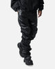 MNML Stacked Leather Pants Black
