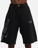 Ed Hardy Eagle Jorts Washed Black
