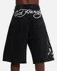 Ed Hardy Eagle Jorts Washed Black