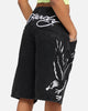 Ed Hardy Eagle Jorts Washed Black