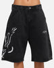 Ed Hardy Eagle Jorts Washed Black