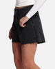 XXIII Women's High Cut A-Line Denim Shorts Washed Black