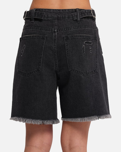 XXIII Women's Relaxed Denim Shorts Washed black