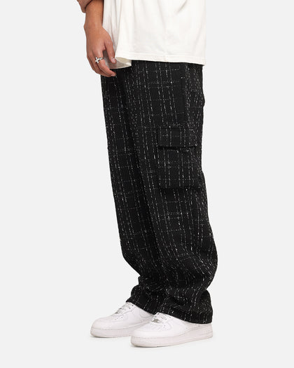 XXIII Boucle Tweed Cargo Pants Black