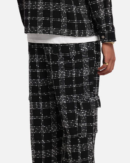 XXIII Boucle Tweed Cargo Pants Black/White