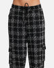 XXIII Boucle Tweed Cargo Pants Black/White