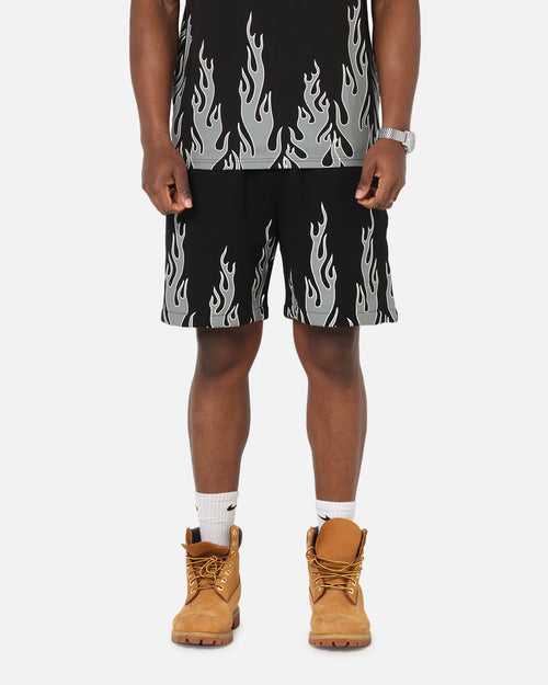 Playboy Gothic Flames Shorts Black