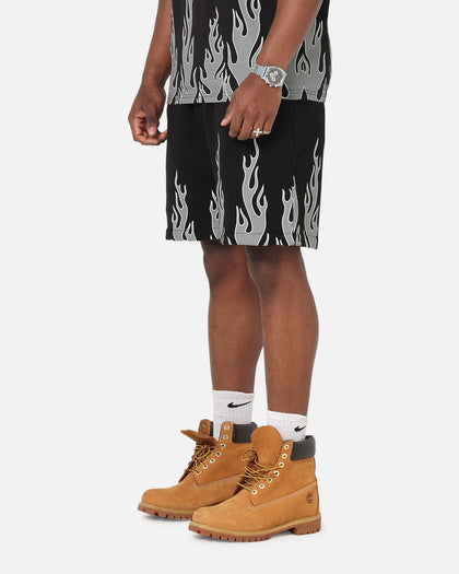 Playboy Gothic Flames Shorts Black