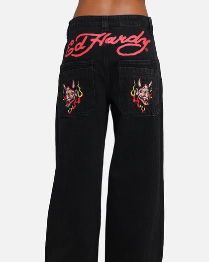 Ed Hardy Death Before Dishonour Jeans Black