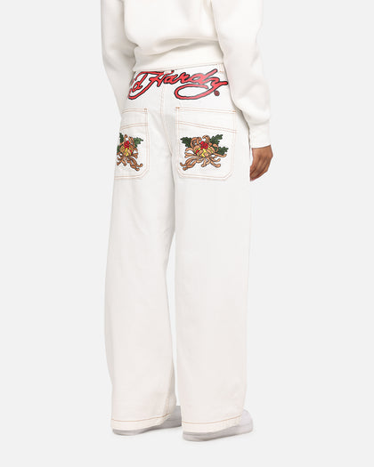 Ed Hardy Death Before Dishonour Jeans Off White