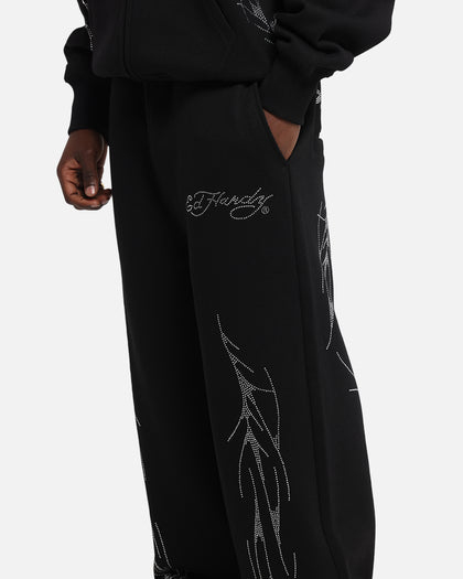 Ed Hardy Cyber Rhinestone Track Pants Black