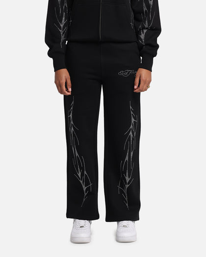 Ed Hardy Cyber Rhinestone Track Pants Black