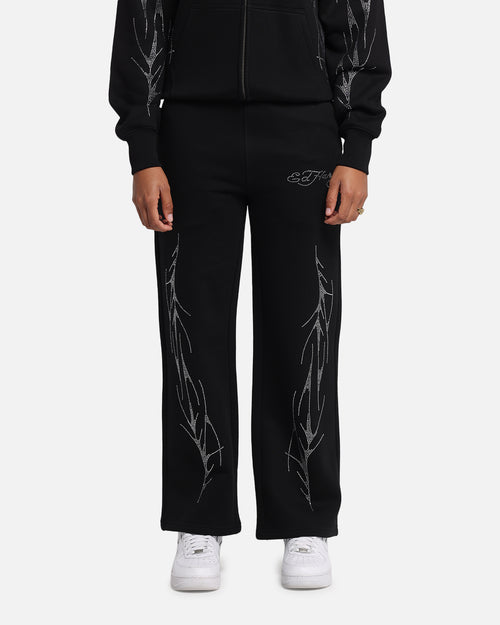 Ed Hardy Cyber Rhinestone Track Pants Black