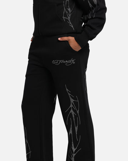 Ed Hardy Cyber Rhinestone Track Pants Black