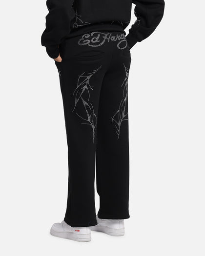 Ed Hardy Cyber Rhinestone Track Pants Black