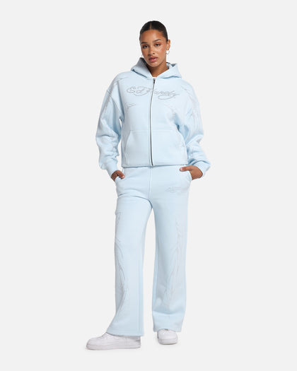 Ed Hardy Cyber Rhinestone Track Pants Light Blue