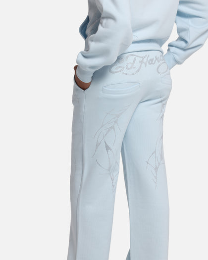 Ed Hardy Cyber Rhinestone Track Pants Light Blue