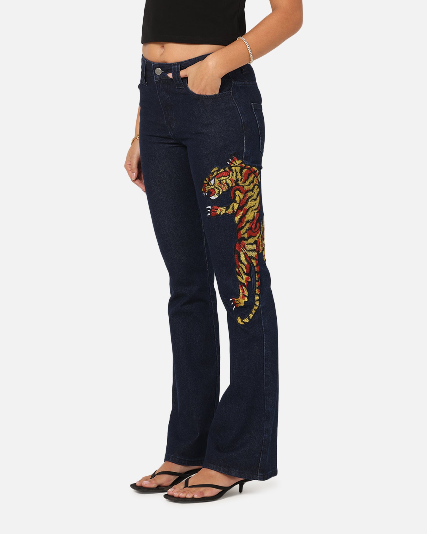 Ed Hardy Women's Feline Bootleg Jeans Indigo Denim | Culture Kings