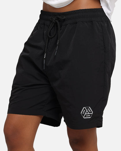 The Anti Order Reverse Logo Nylon Shorts Black
