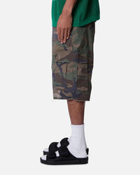 MNML Baggy Distressed Cargo Shorts Camo