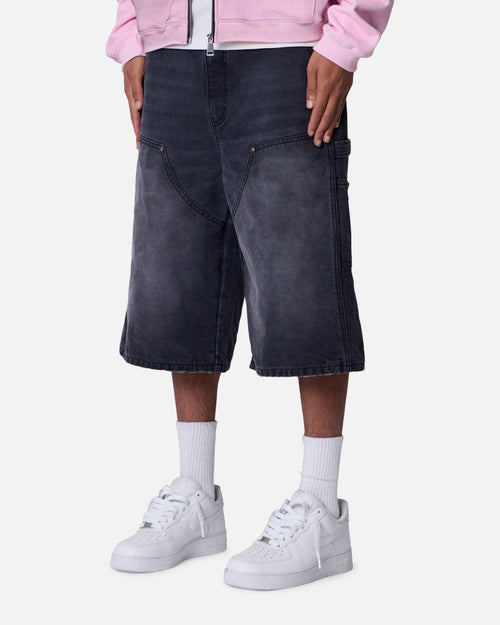 MNML Ultra Baggy Carpenter Shorts Washed Black