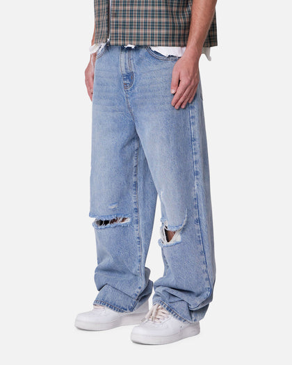 MNML Baggy Blowout Denim Jeans Vintage Blue Wash