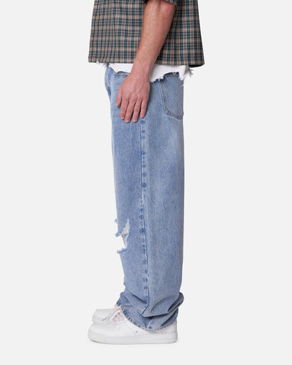 MNML Baggy Blowout Denim Jeans Vintage Blue Wash