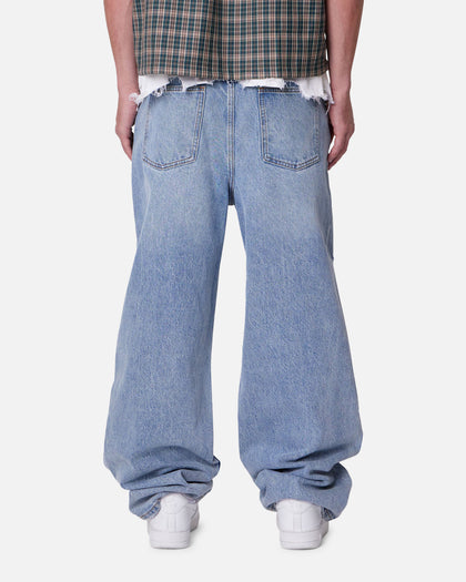 MNML Baggy Blowout Denim Jeans Vintage Blue Wash