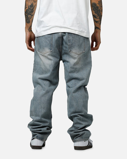 MNML Painted Straight Denim Jeans Light Blue