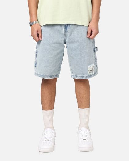 Carre Distressed Carpenter Jorts Light Blue Wash