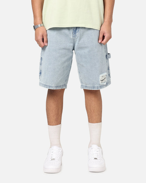 Carre Distressed Carpenter Jorts Light Blue Wash