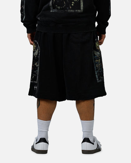 Saint Morta Kingdomcome Baggy Sweat Shorts Vintage Black