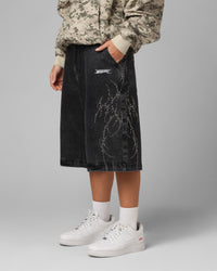 Loiter Goth Clique Jorts Black