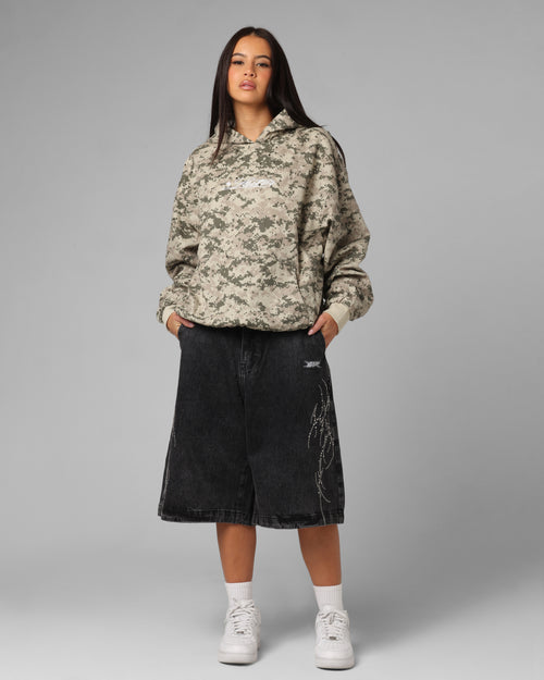 Loiter Goth Clique Jorts Black