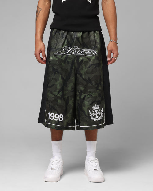Loiter Fight Club 3 Quarter Shorts Woodland Camo