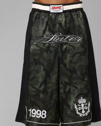 Loiter Fight Club 3 Quarter Shorts Woodland Camo